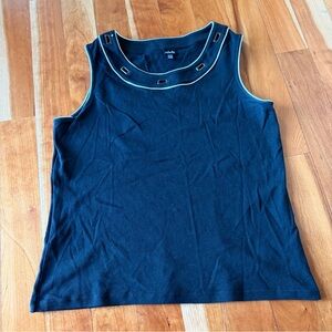 rafaella 100% cotton women’s sleeveless top black air great details XL